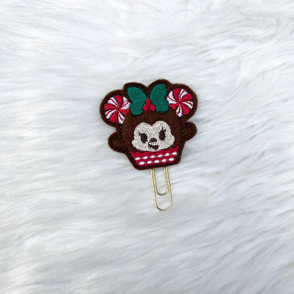 Christmas Cupcake Girl Mouse Planner Clip