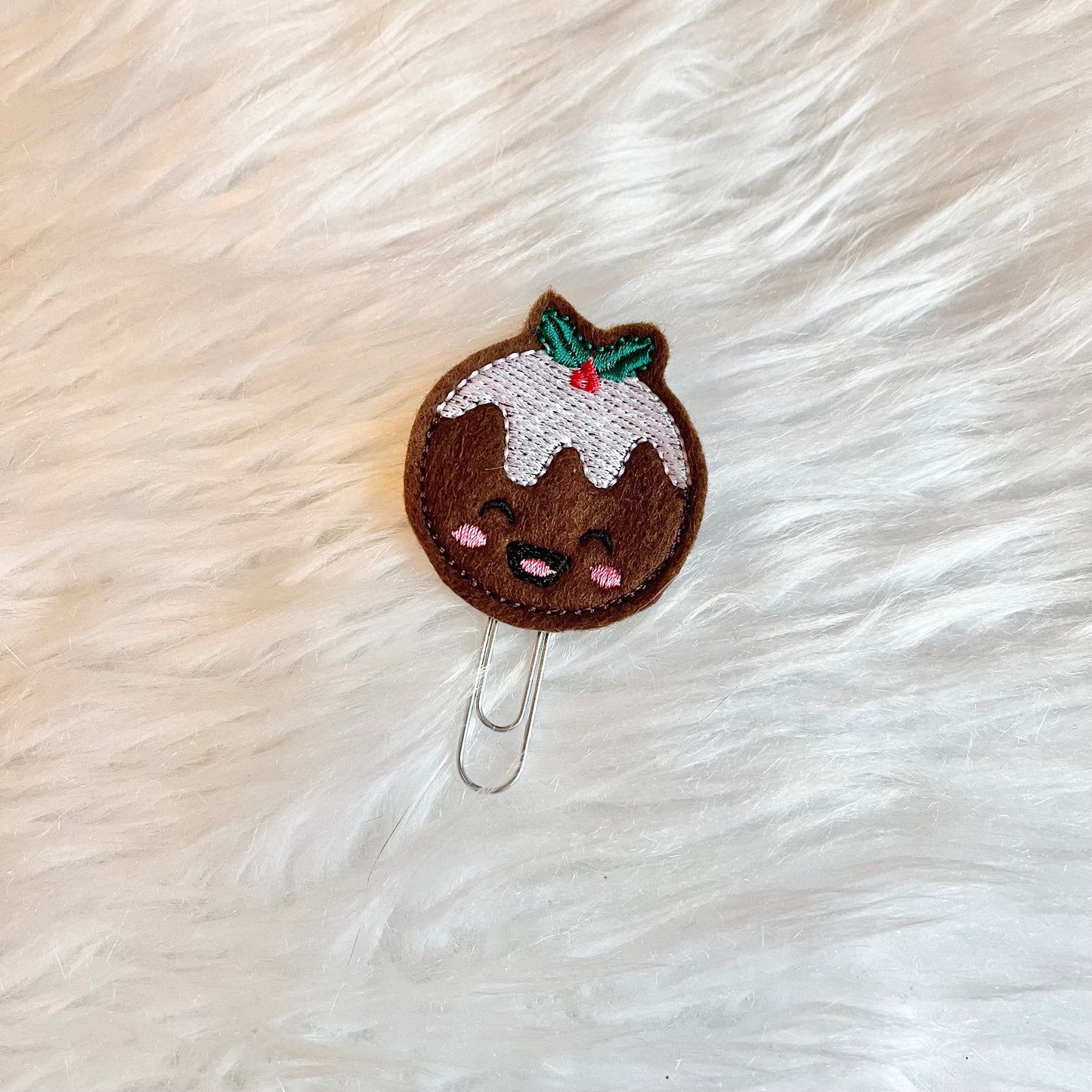 Kawaii Christmas Pudding Planner Clip