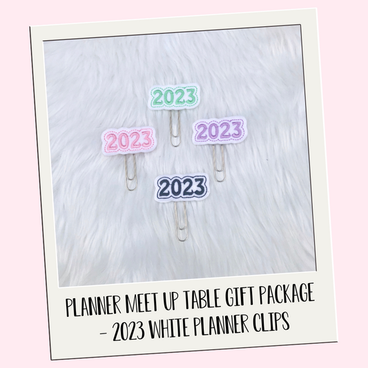 Table Gift Package - 2023 Planner Clips (White)