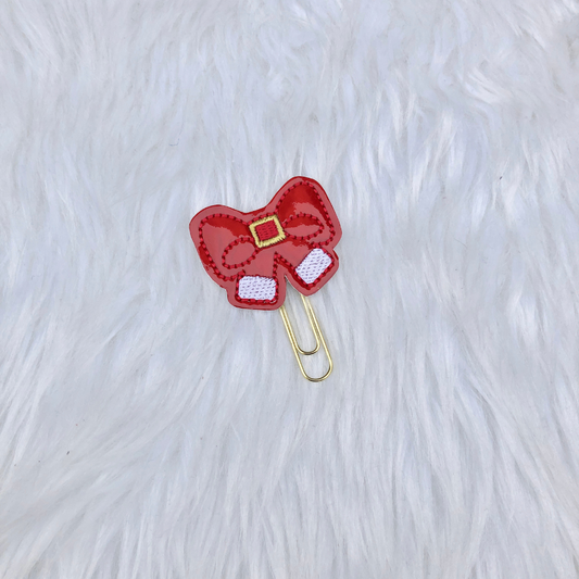 Santa Pants Bow Planner Clip - Red