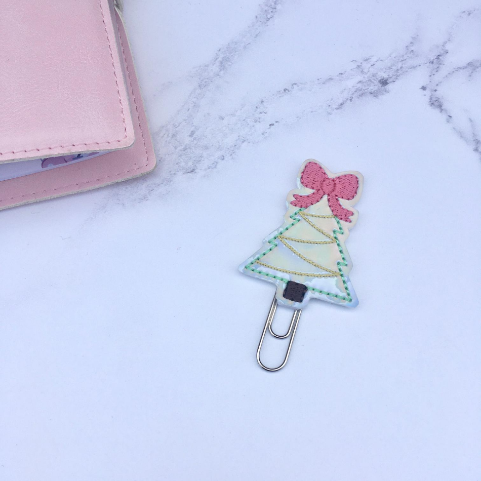 Bow Christmas Tree Planner Clip - Holo