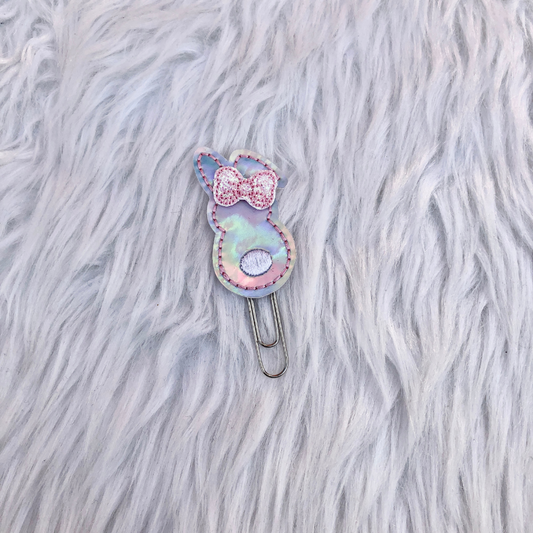 Bunny Silhouette Planner Clip - Holographic