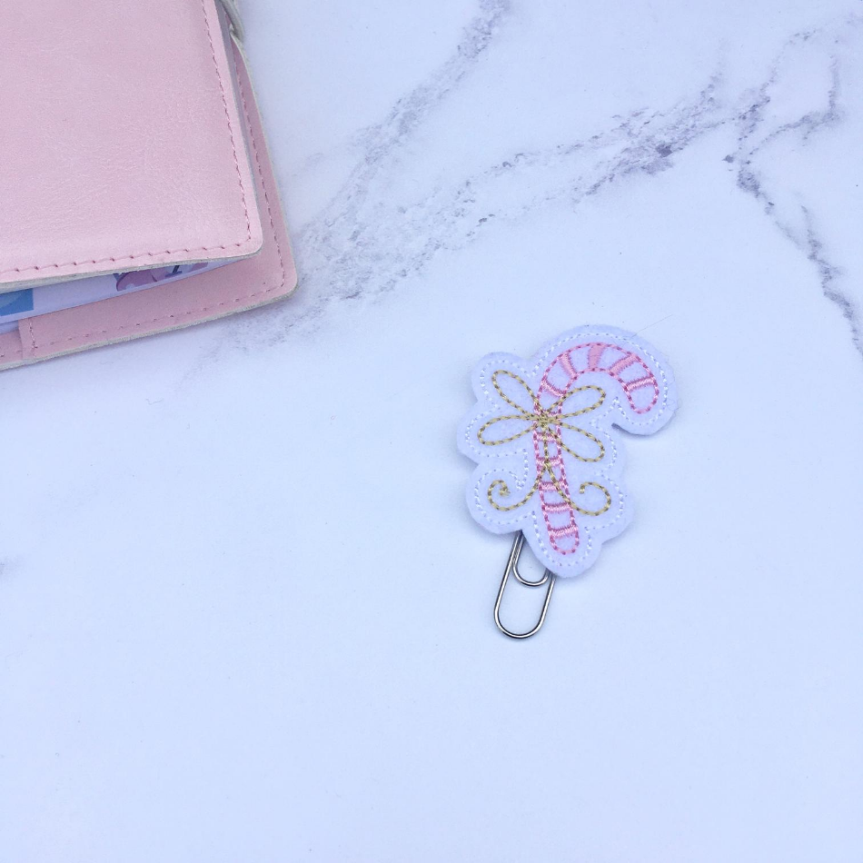 Candy Cane Planner Clip - Pink
