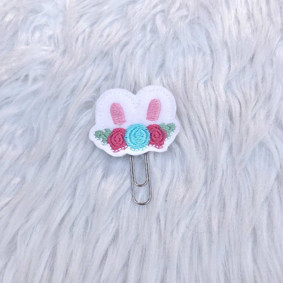 Floral Bunny Ears Planner Clip