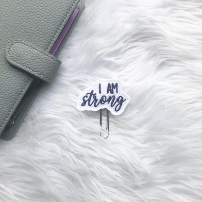 I Am Strong Planner Clip